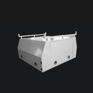 White powder coated dual cab canopy