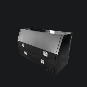 Black powder coated tool box with 2 drawer