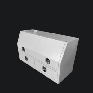 White powder coated toolbox with 2 drawers