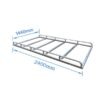 Tradies Square Bar Roof Rack 2400x1440x150 - Image 3